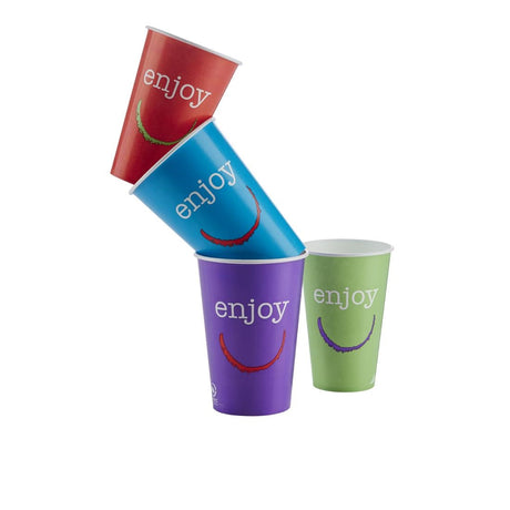 CD786 Huhtamaki Enjoy Paper Cold Cups 340ml / 12oz (Pack of 1900) JD Catering Equipment Solutions Ltd