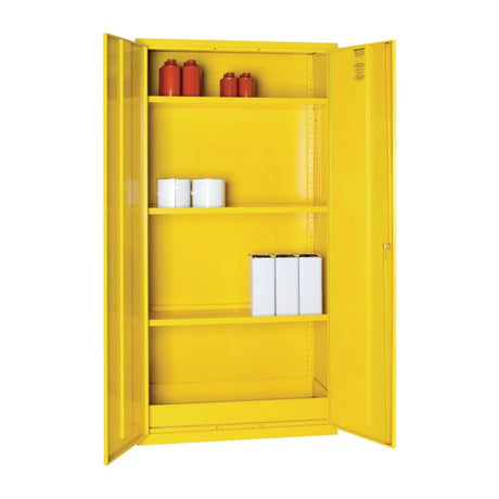 CD996 Hazardous Substance Cabinet Double Door Yellow 50Ltr - JD Catering Equipment Solutions Ltd