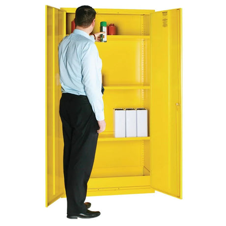 CD996 Hazardous Substance Cabinet Double Door Yellow 50Ltr - JD Catering Equipment Solutions Ltd