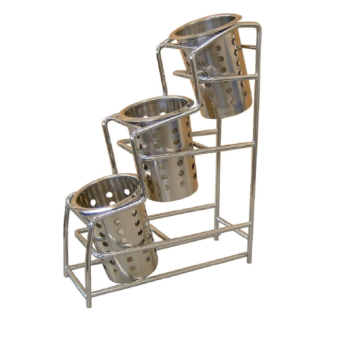 CE685 Craven Chrome Plated Cutlery 3 Pot Holder JD Catering Equipment Solutions Ltd