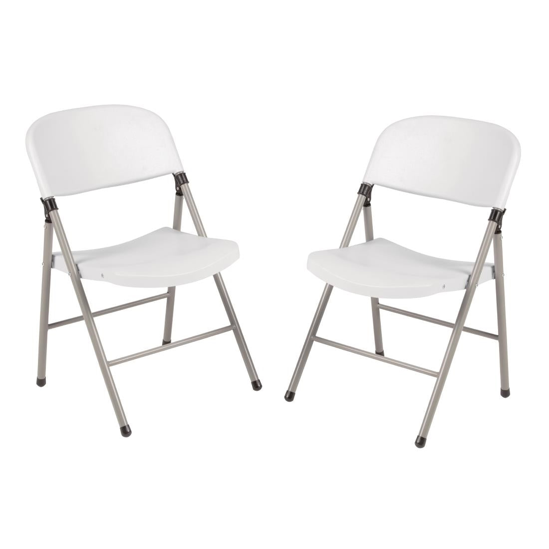 CE692 Bolero Foldaway Utility Chairs White (Pack of 2) JD Catering Equipment Solutions Ltd