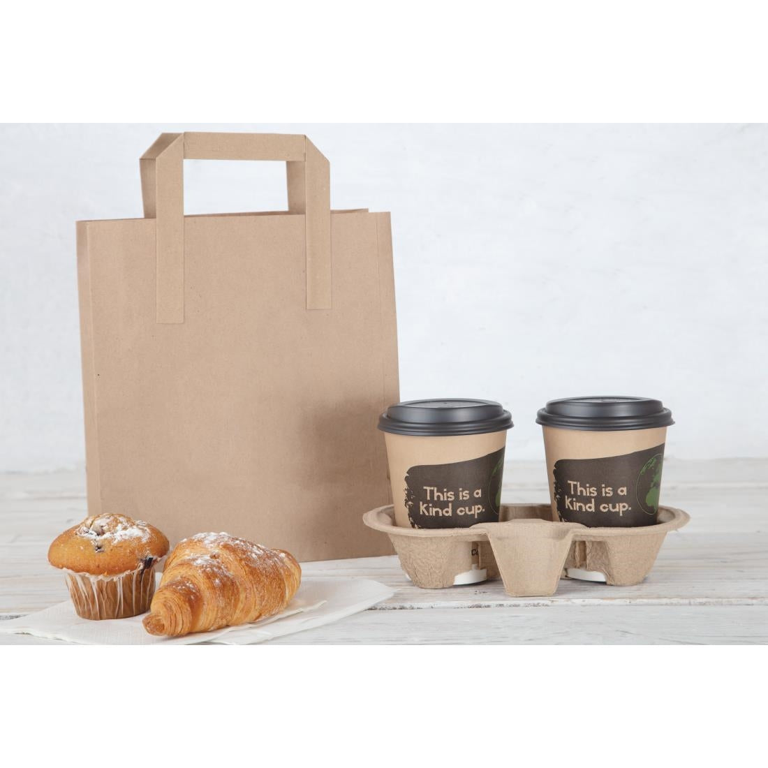 CF591 Fiesta Recyclable Brown Paper Carrier Bags Medium (Pack of 250) JD Catering Equipment Solutions Ltd