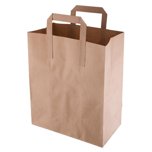 CF591 Fiesta Recyclable Brown Paper Carrier Bags Medium (Pack of 250) JD Catering Equipment Solutions Ltd