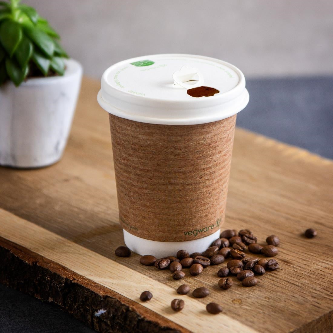 CF887 Vegware Compostable 89-Series Paper Hot Cup Lid (Pack of 1000) JD Catering Equipment Solutions Ltd