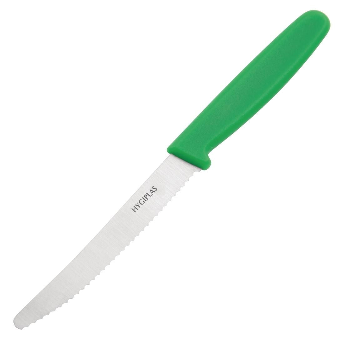 CF898 Hygiplas Serrated Tomato Knife Green 10cm JD Catering Equipment Solutions Ltd