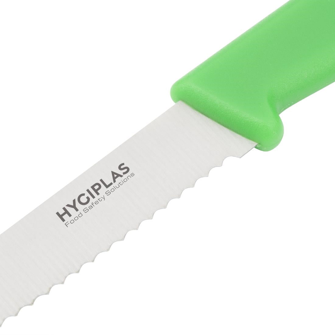 CF898 Hygiplas Serrated Tomato Knife Green 10cm JD Catering Equipment Solutions Ltd