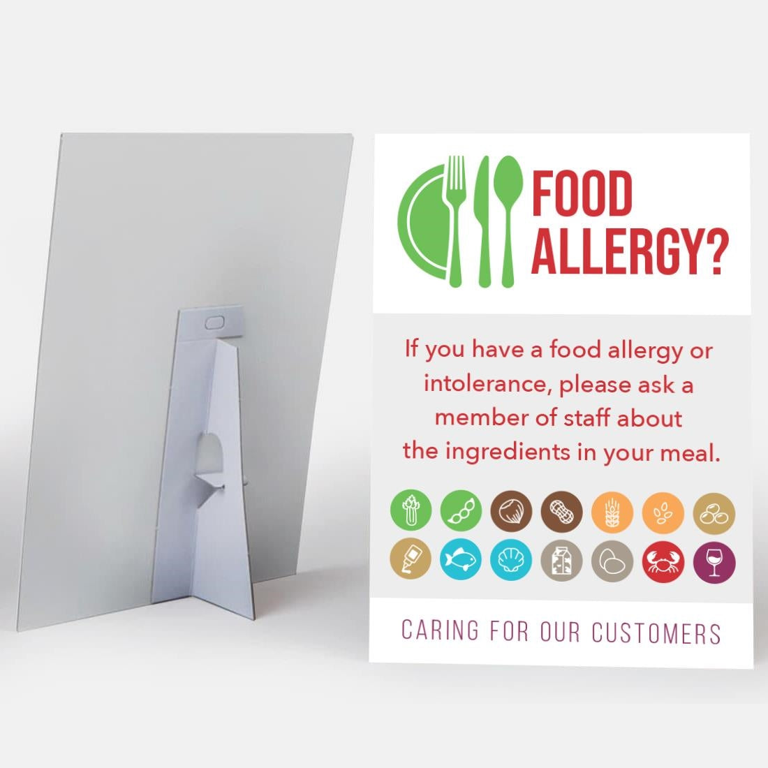 CG204 Customer Allergen Symbols & Ingredients Awareness Pub & Cafe Notice (2 x Display Options) JD Catering Equipment Solutions Ltd