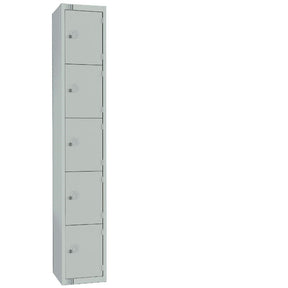 CG610-CLS Elite Five Door Manual Combination Locker Locker Grey with Sloping Top JD Catering Equipment Solutions Ltd