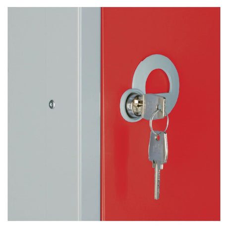 CG618-CS Elite Five Door Camlock Locker with Sloping Top Red JD Catering Equipment Solutions Ltd