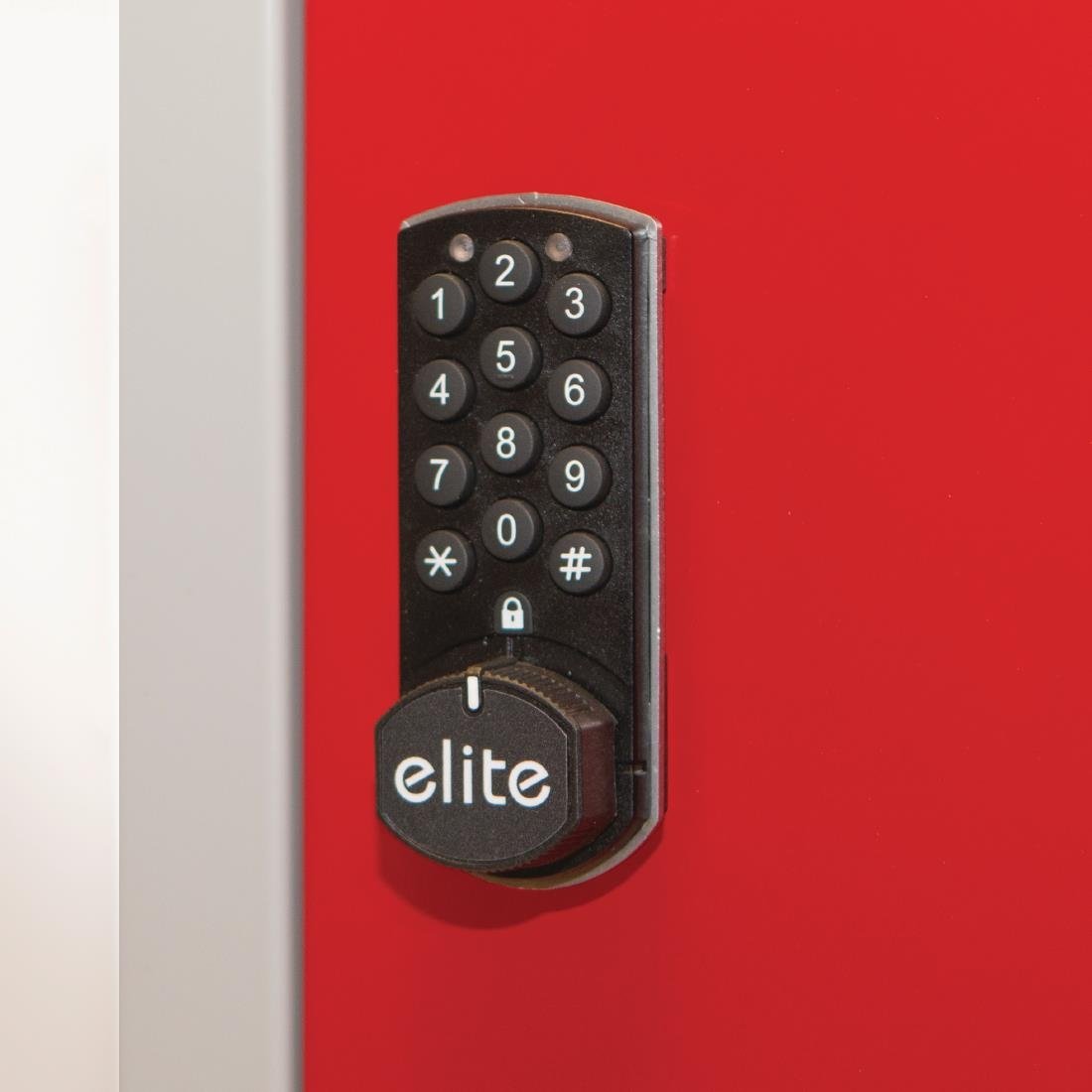 CG618-ELS Elite Five Door Electronic Combination Locker with Sloping Top Red JD Catering Equipment Solutions Ltd