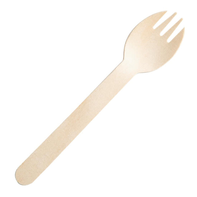 CH086 Fiesta Compostable Individually Wrapped Wooden Sporks (Pack of 500) JD Catering Equipment Solutions Ltd