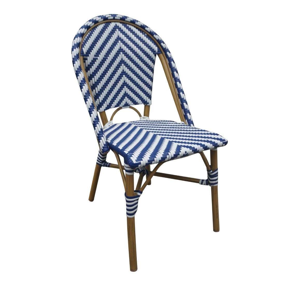 CH110 Bolero Parisian Style Rattan Side Chair Blue (Pack of 2) JD Catering Equipment Solutions Ltd