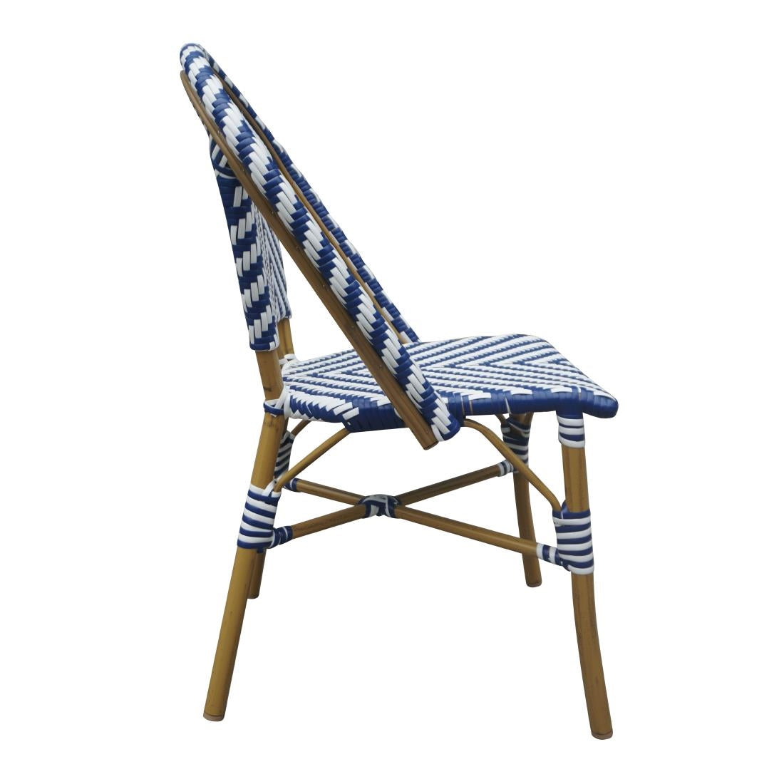 CH110 Bolero Parisian Style Rattan Side Chair Blue (Pack of 2) JD Catering Equipment Solutions Ltd