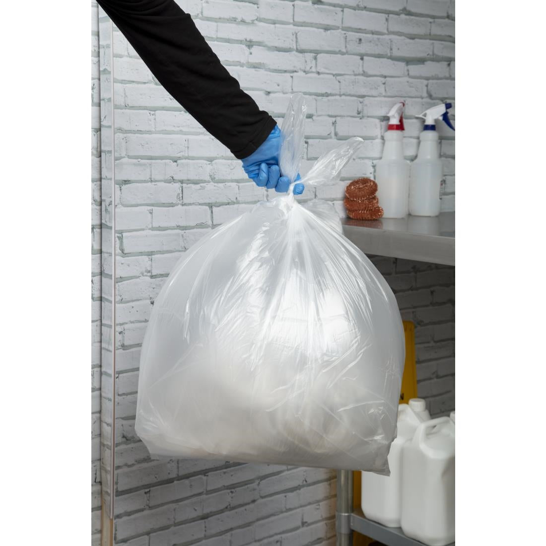 CH158 Jantex Light Duty Recycled Bin Bag 10kg 80ltr Clear (Pack of 200) JD Catering Equipment Solutions Ltd