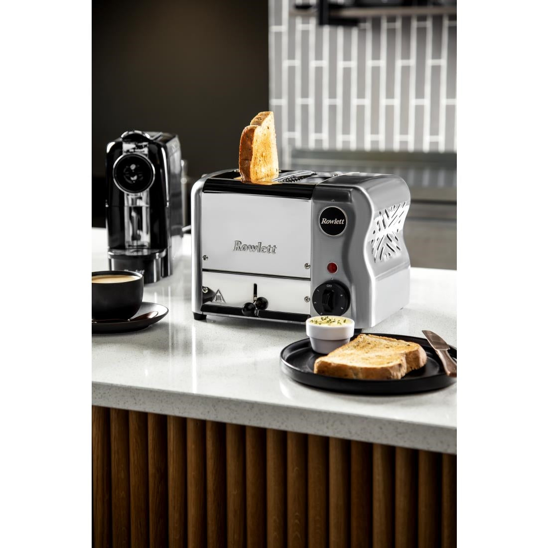 CH177 Rowlett Esprit 2 Slot Toaster Chrome w/2 x Additional Elements & Sandwich Cage JD Catering Equipment Solutions Ltd
