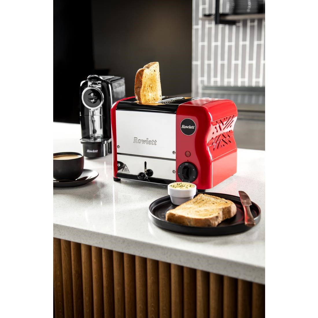 CH180 Rowlett Esprit 2 Slot Toaster Traffic Red w/2 Additional Elements & Sandwich Cage JD Catering Equipment Solutions Ltd