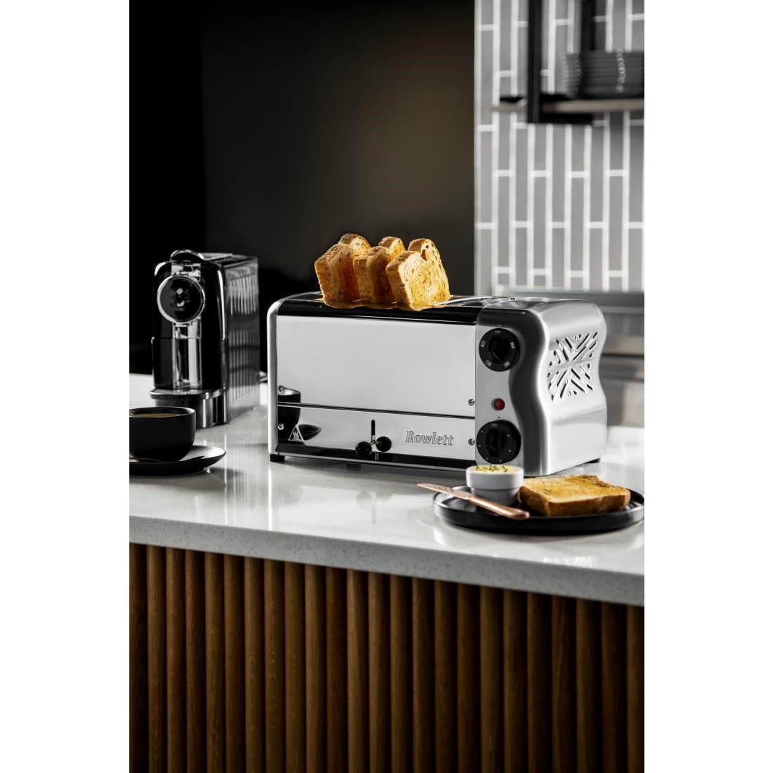 CH181 Rowlett Esprit 4 Slot Toaster Chrome w/2x Additional Elements & Sandwich Cage JD Catering Equipment Solutions Ltd