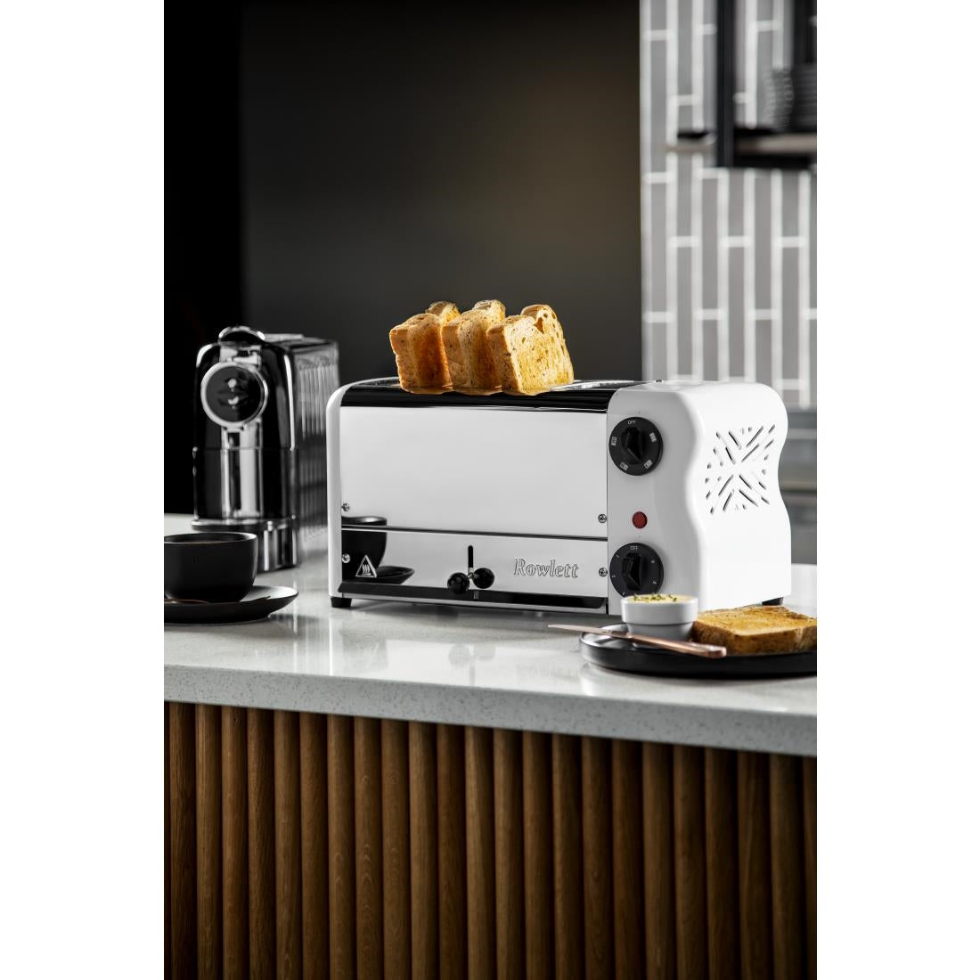 CH182 Rowlett Esprit 4 Slot Toaster White w/2x Additional Elements & Sandwich Cage JD Catering Equipment Solutions Ltd