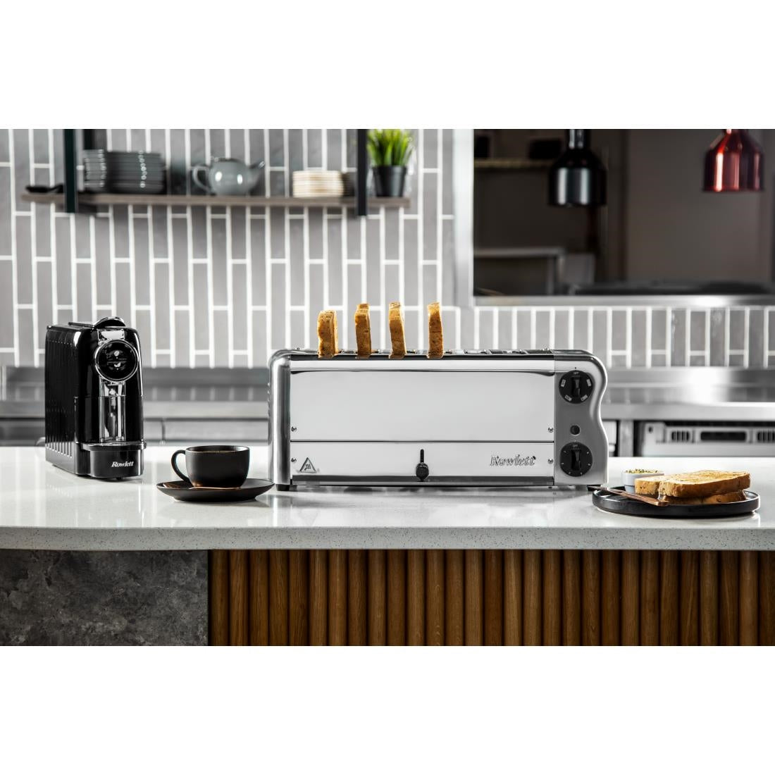 CH185 Rowlett Esprit 6 Slot Toaster Chrome w/2x Additional Elements & Sandwich Cage JD Catering Equipment Solutions Ltd