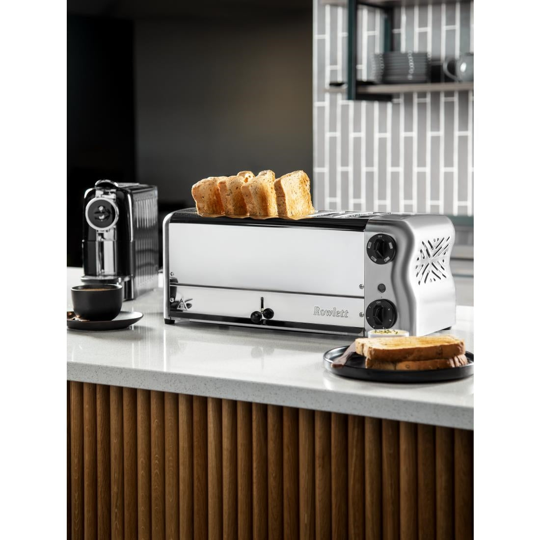 CH185 Rowlett Esprit 6 Slot Toaster Chrome w/2x Additional Elements & Sandwich Cage JD Catering Equipment Solutions Ltd