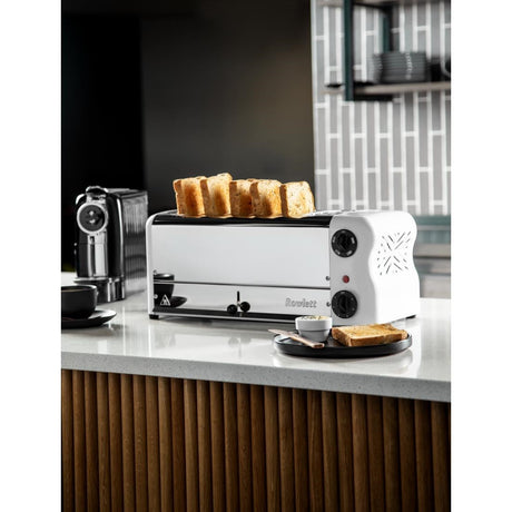 CH186 Rowlett Esprit Toaster White 6 Slot w/2x Additional Elements & Sandwich Cage JD Catering Equipment Solutions Ltd