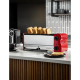 CH188 Rowlett Esprit 6 Slot Toaster Traffic Red w/2x Additional Elements & Sandwich Cage JD Catering Equipment Solutions Ltd