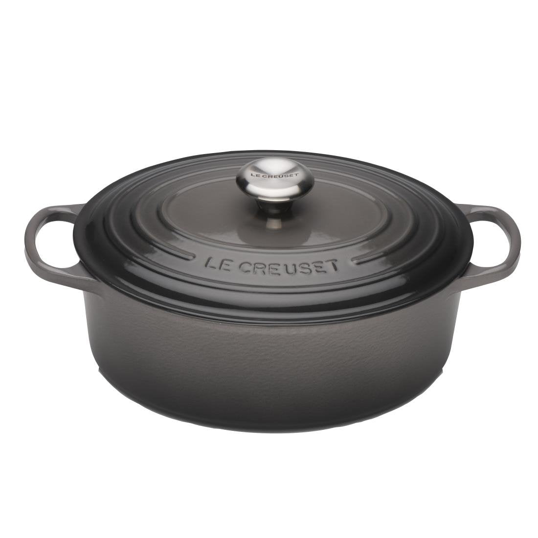 CH227 Le Creuset Signature Cast Iron Oval Casserole Dish Flint 27cm JD Catering Equipment Solutions Ltd