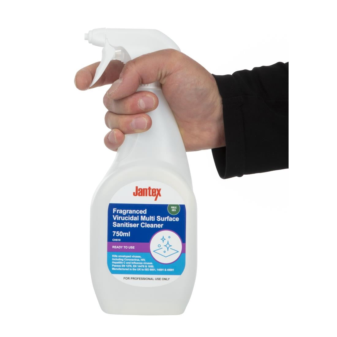 CH510 Jantex Virucidal Surface Sanitiser Ready To Use Fragranced 750ml JD Catering Equipment Solutions Ltd