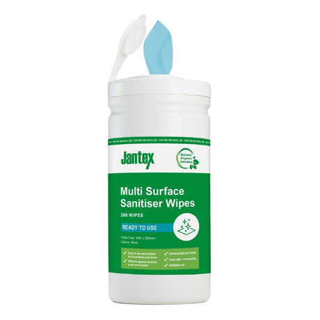 CH650 Jantex Green Surface Sanitiser Wipes Starter Tub 200mm (Pack of 200) JD Catering Equipment Solutions Ltd