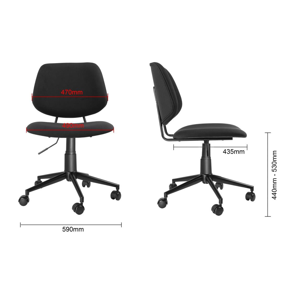 CH741 Bolero Office Chair Black JD Catering Equipment Solutions Ltd