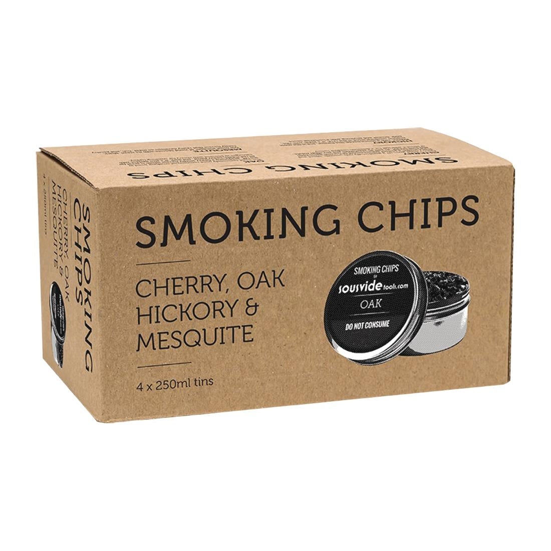CH954 SousVideTools Wood Chips Combi Pack Hickory, Oak, Mesquite, Cherrywood (4x250ml) JD Catering Equipment Solutions Ltd