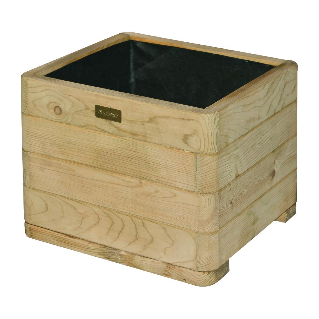 CH981 Rowlinson Marberry Layer Square Planter Natural Timber 50cm JD Catering Equipment Solutions Ltd