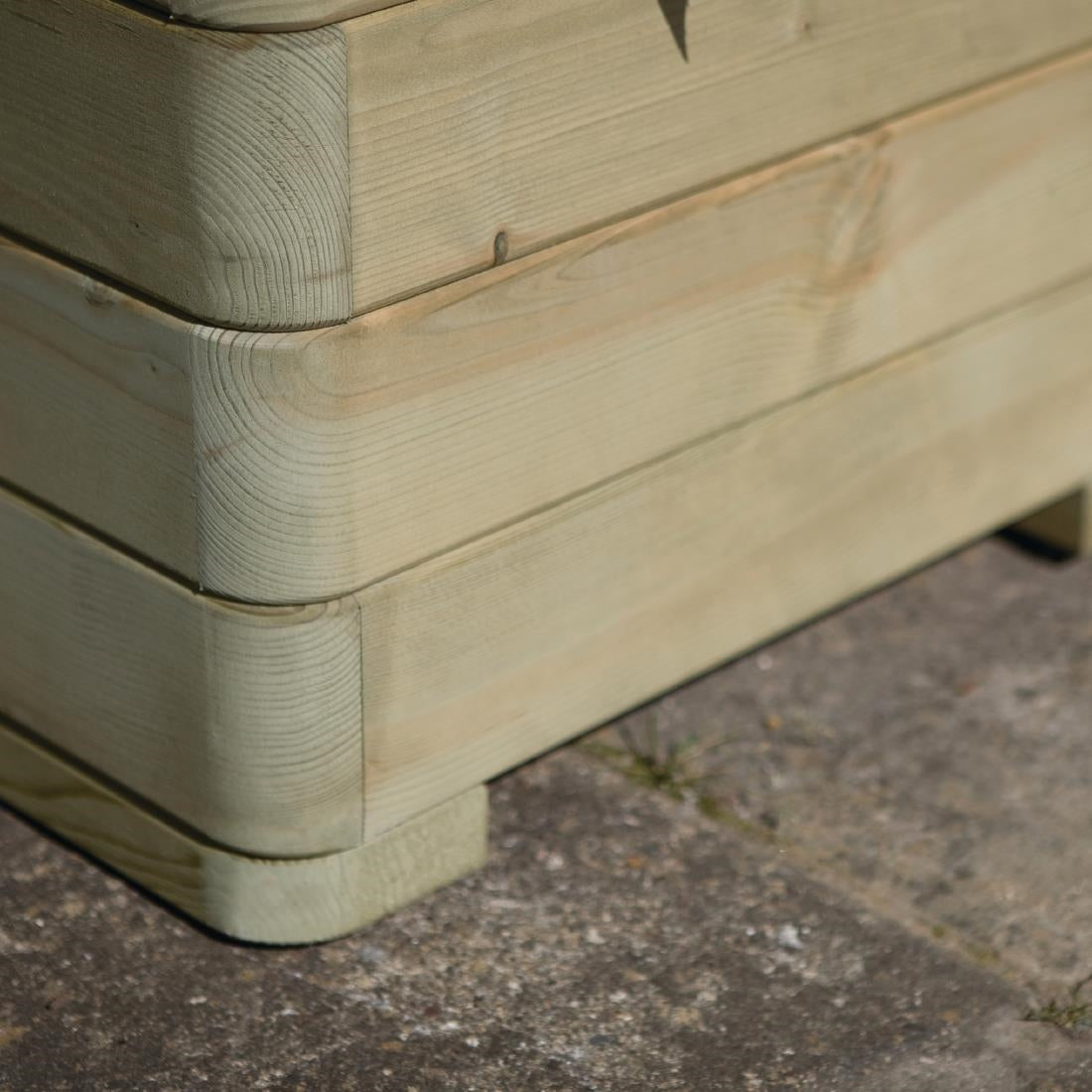 CH981 Rowlinson Marberry Layer Square Planter Natural Timber 50cm JD Catering Equipment Solutions Ltd