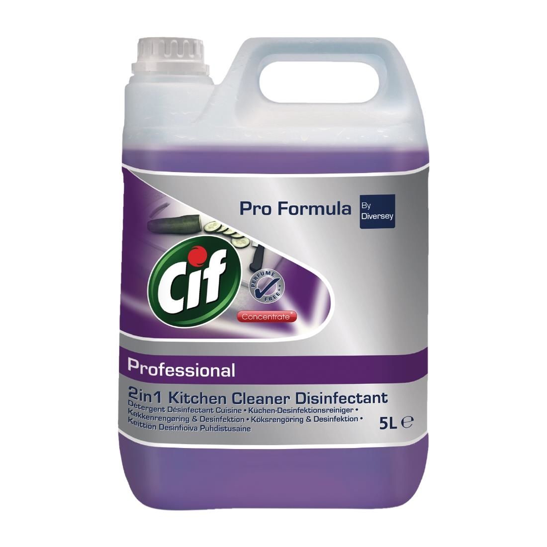 CIF Pro Formula 2-in-1 Cleaner and Disinfectant Concentrate 5Ltr (2 Pack) JD Catering Equipment Solutions Ltd