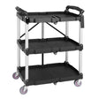 CK113 Vogue 3 Tier PP Folding Trolley Black Small JD Catering Equipment Solutions Ltd
