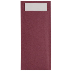 CK234 Europochette Burgundy Cutlery Pouch with White Napkin (Pack of 500) - JD Catering Equipment Solutions Ltd