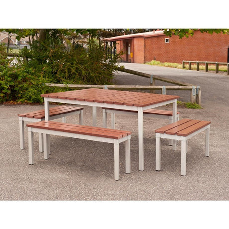 CK814 Enviro Outdoor Walnut Effect Faux Wood Bench 3ft JD Catering Equipment Solutions Ltd