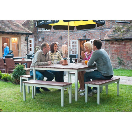 CK814 Enviro Outdoor Walnut Effect Faux Wood Bench 3ft JD Catering Equipment Solutions Ltd