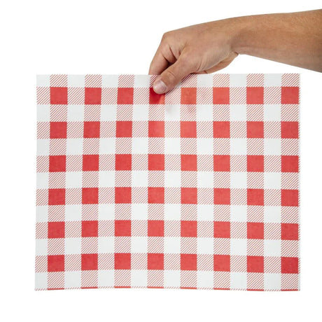 CL659 Greaseproof Paper Sheets Red Gingham 310 x 380mm (Pack of 200) - JD Catering Equipment Solutions Ltd