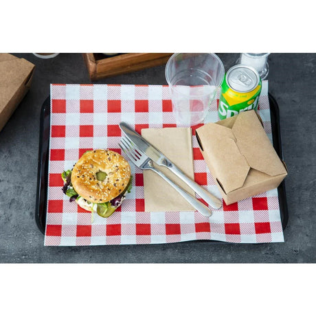 CL659 Greaseproof Paper Sheets Red Gingham 310 x 380mm (Pack of 200) - JD Catering Equipment Solutions Ltd