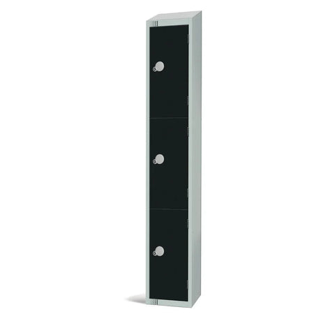 GR686-CLS CLS Elite Three Door Manual Combination Locker Locker Black with sloping top - JD Catering Equipment Solutions Ltd