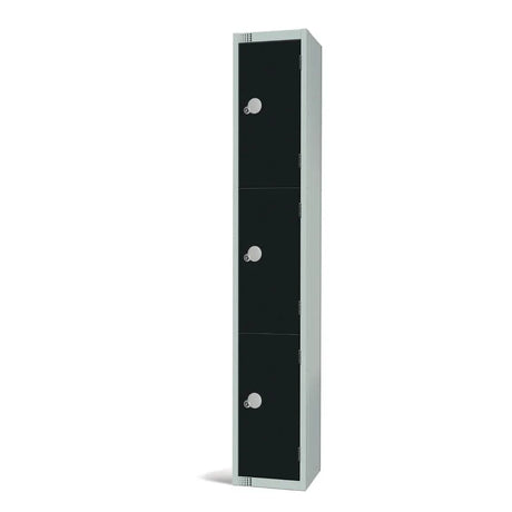 CN Elite Three Door Coin Return Locker Black - JD Catering Equipment Solutions Ltd