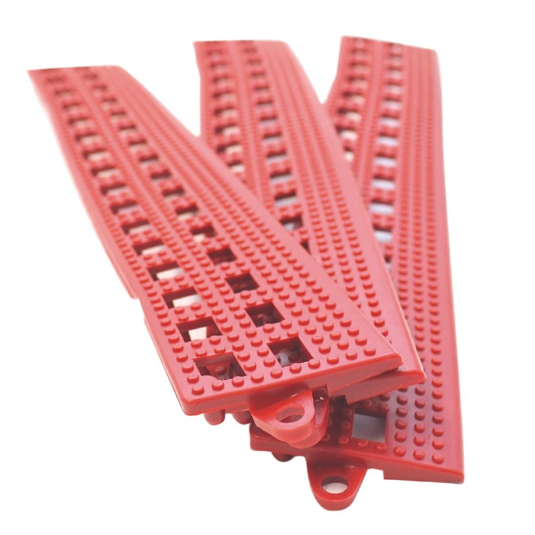 COBA Red Male Edge Flexi-Deck Tiles (Pack of 3) JD Catering Equipment Solutions Ltd