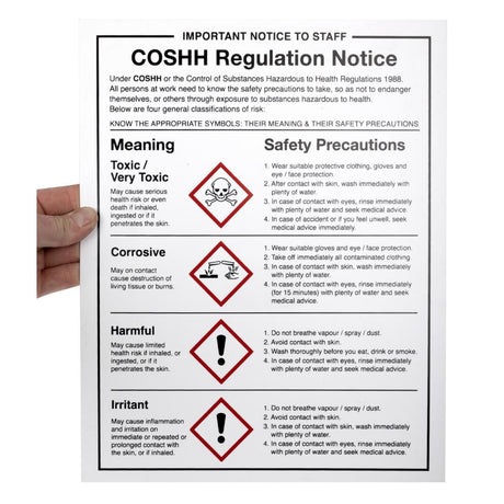 COSHH Regulations Sign JD Catering Equipment Solutions Ltd