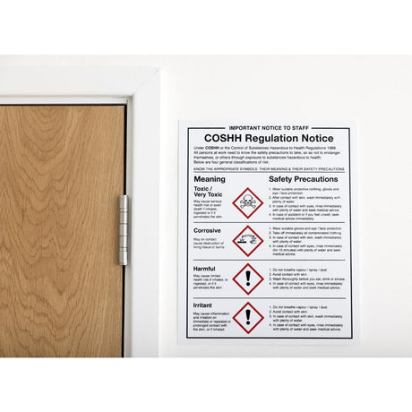 COSHH Regulations Sign JD Catering Equipment Solutions Ltd