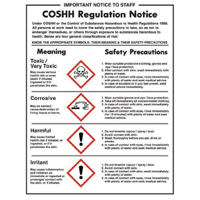COSHH Regulations Sign JD Catering Equipment Solutions Ltd