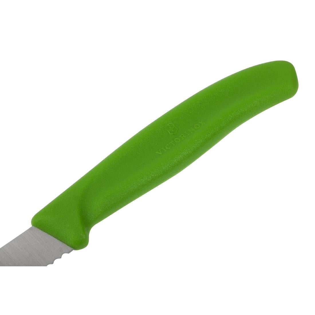 CP841 Victorinox Serrated Paring Knife Green 8cm JD Catering Equipment Solutions Ltd