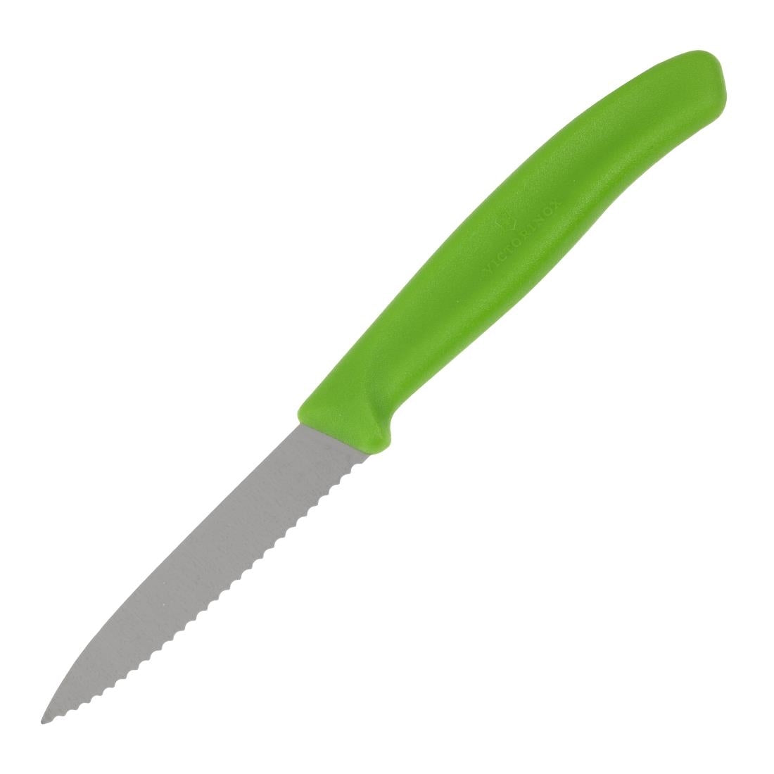 CP841 Victorinox Serrated Paring Knife Green 8cm JD Catering Equipment Solutions Ltd