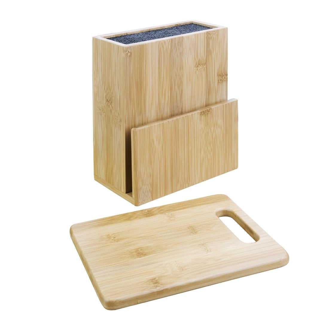 CP863 Vogue Wooden Universal Knife Block and Chopping Board JD Catering Equipment Solutions Ltd