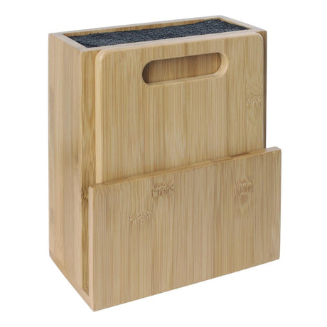 CP863 Vogue Wooden Universal Knife Block and Chopping Board JD Catering Equipment Solutions Ltd